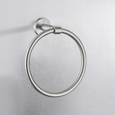 porte serviette rond, couleur argent