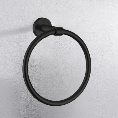 porte serviette rond, noir